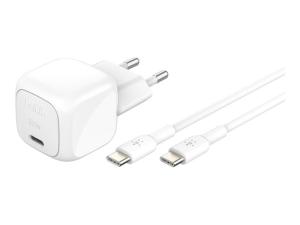 Belkin BoostCharge strömadapter USB-C 30 Watt med USB-C kabel 1m