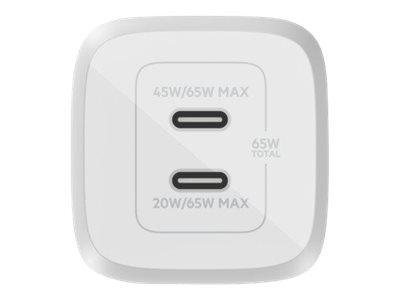 Belkin BoostCharge Pro GaN strömadapter 2 x USB-C - 65 Watt
