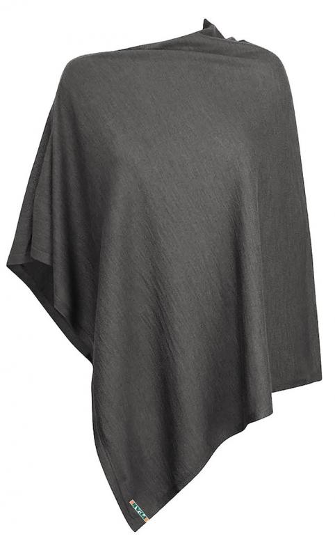 Poncho gråmelerad one size