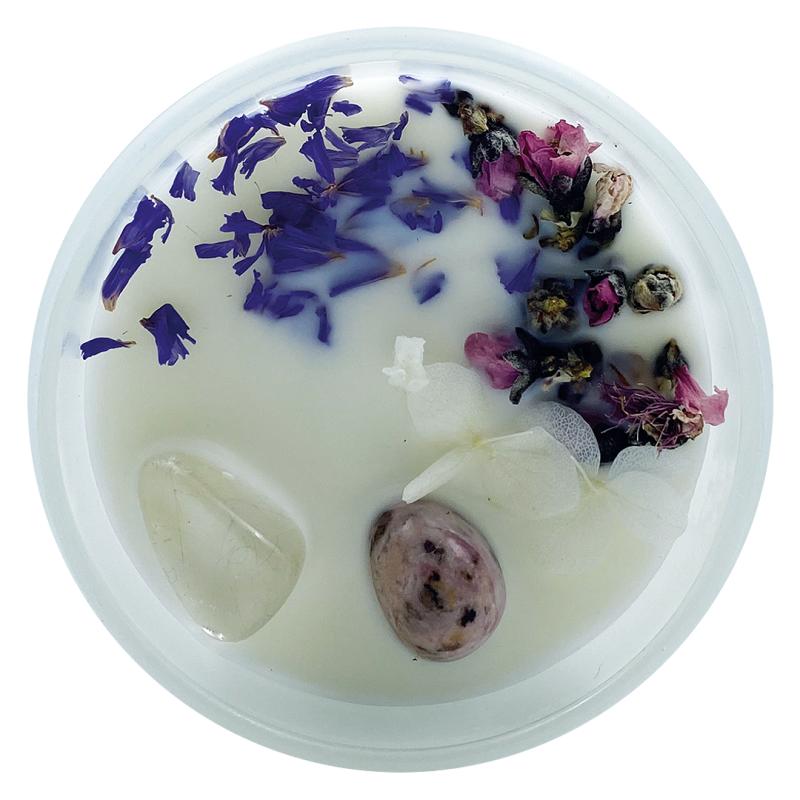 Ayurvedisk sojavaxljus med äkta kristaller, Clairvoyance