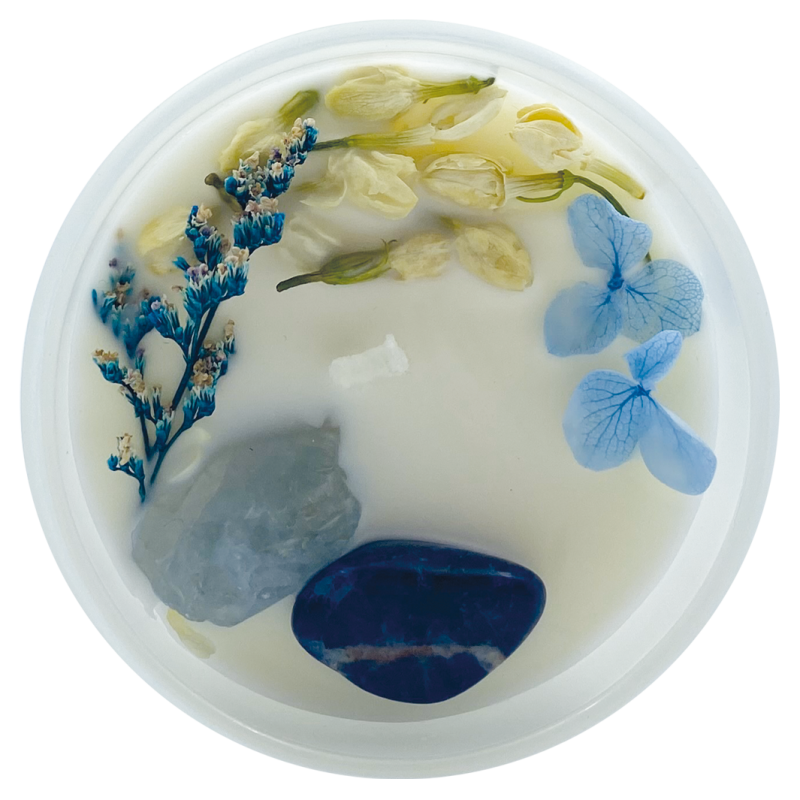 Ayurvedisk sojavaxljus med äkta kristaller, Douce Aura