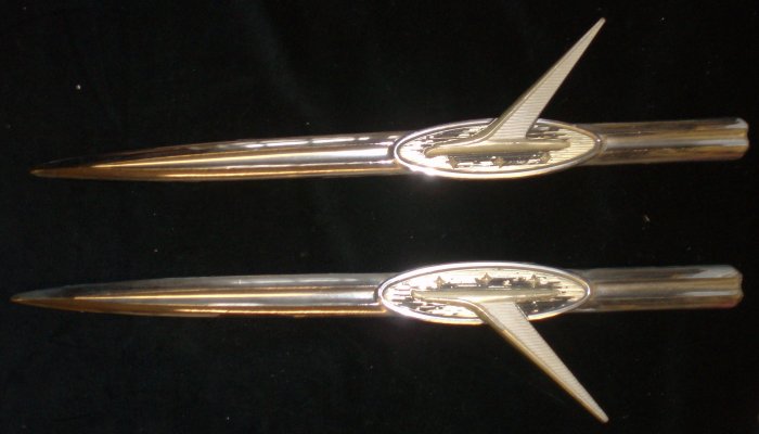 1963 Falcon chrome emblem left + right (pair)