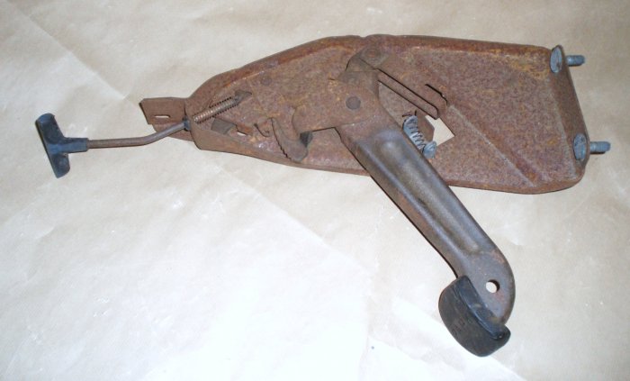 1967 Chevrolet hand brake mechanism