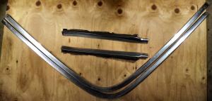 1970 Mercury cab  chrome strips around the cab / cab well, set of four moldings