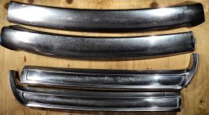 1970 Mercury    cab chrome strips around the front window outside, set of four mouldings