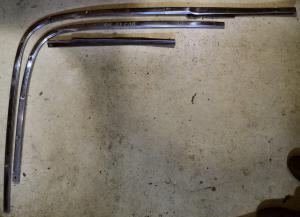 1967 Ford Galaxie  chrome moldings around cab well, set of four moldings