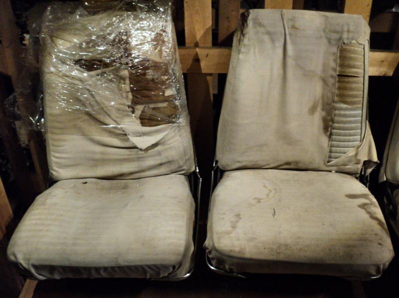 1972 Ford Galaxie 2 dr cab bucket seats, need new upholstery, pair.  Only in stor