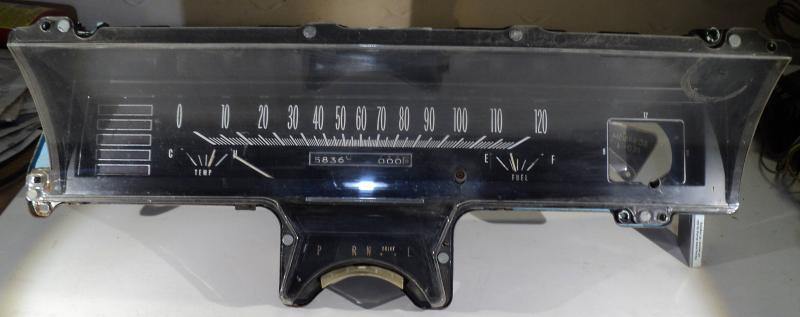 1968   Cadillac        instrument housing   speedometer,  temp gauge, fuel gauge, gear indicator