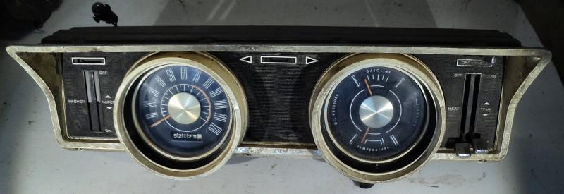 1967 Ford Falcon     instrument housing   speedometer, gauge, fuel gauge,  temp gauge, heater control