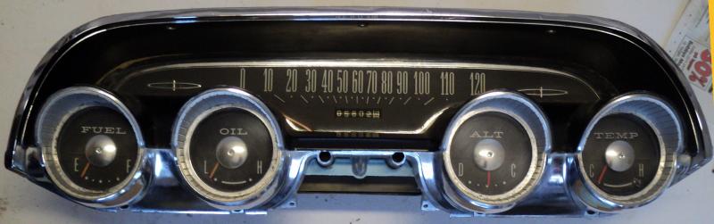 1964 Mercury  instrumenthus hastighetsmätare, tankmätare, ampärmätare, tempmätare, oljetrycksmätare