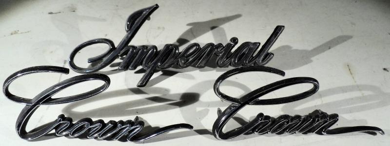 1967 Chrysler Imperial   emblem1 Imperial, 2 pcs. Crown (a spike missing on one of the Crown emblems)