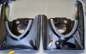 1957  Desoto Firesweep     exhaust in the bumper (left side has a small bump see arrow)