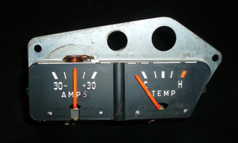 1954 Oldsmobile temp och amp mätare