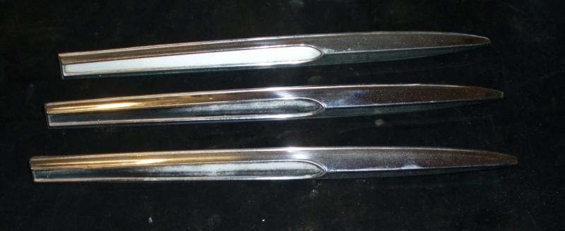 1964 Mercury chrome front fender left (3 pieces)