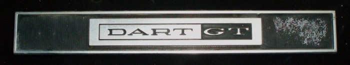 1965 Dodge Dart GT door emblem left