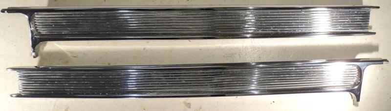 1960 Buick Electra  Moldings under the trunk hatch (good chrome but some pores in the black lacquered part)    left and right