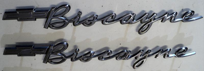 1962 Chevrolet Biscayne emblem        left and right