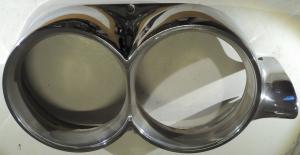 1959  Chrysler Imperial headlight door right (some pores in chrome)