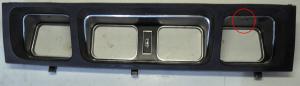 1970 Oldsmobile 98  padding around meter, crack in plastic framing see picture