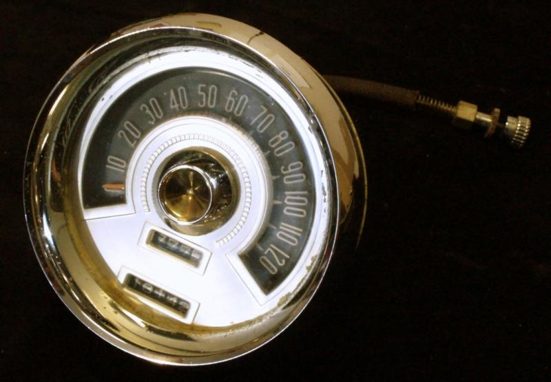 1955 Chrysler Newyorker speedometer (pores in chrome)