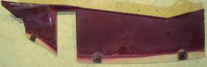 1963   Oldsmobile 88  plastic padding in front of door at door hinges         left