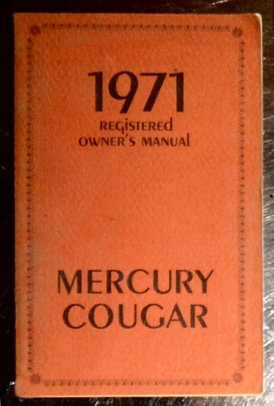 1970 Mercury Cougar owners manual