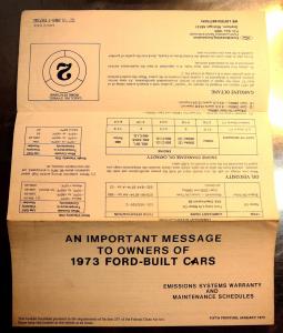 1973 Cougar owners manual