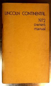 1972 Lincoln Continental owners manual