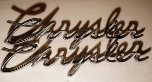 1959  Chrysler    emblem   (a bracket is off, see picture) (pair)