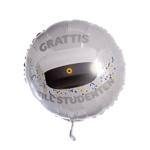 21" (53 cm) Studentballong Vit Med Hatt