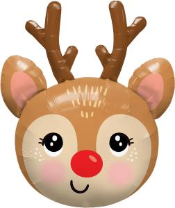 35" Shape Red-Nosed Reindeer Head