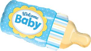 39" Welcome Baby Blue Bottle