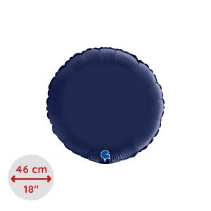 46cm Rund Satin Marinblå - S