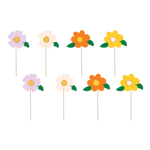 Tårtdekoration Blommor 8st Sommar