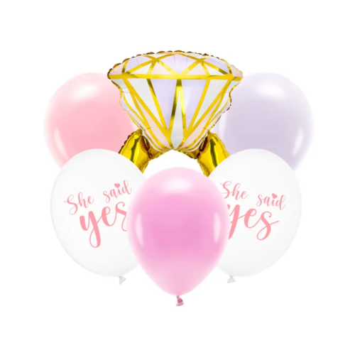 Set med ringballong i folie och 5st 28cm