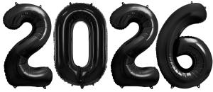 Heliumfylld "2026" Svart