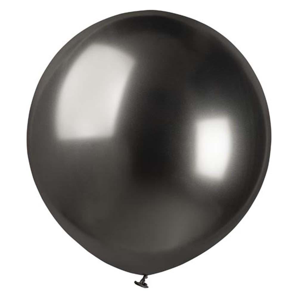 19" (48cm) Shiny Chrome Space Grey Latexballonger 25-p