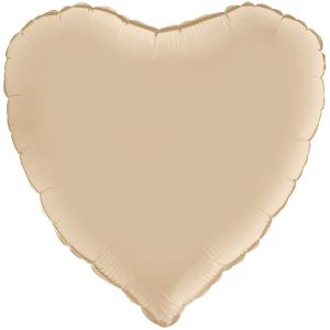 18" (46 cm) Hjärta Satin Cream