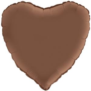 18" (46 cm) Hjärta Satin Chocolate