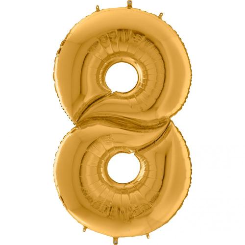 134cm Guld Siffra 8 - XXL