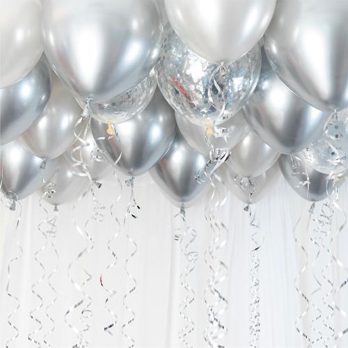 Balloon Ceiling Kit Silver/Chrome