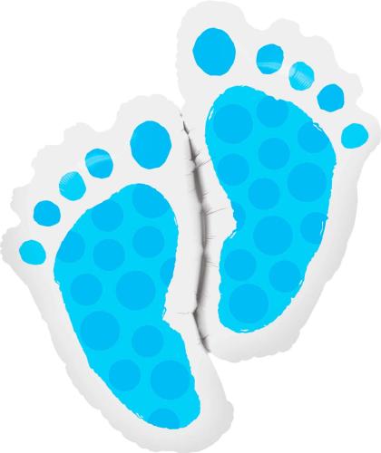 Qualatex 35" Baby Feet Blue Foil