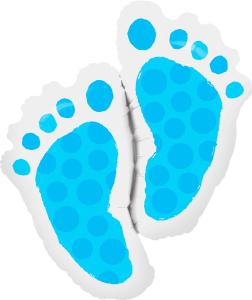 Qualatex 35" Baby Feet Blue Foil
