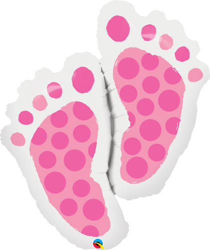 35" Baby Feet Pink Foil