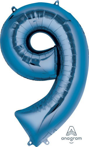 86cm Blå Siffra 9 - XL