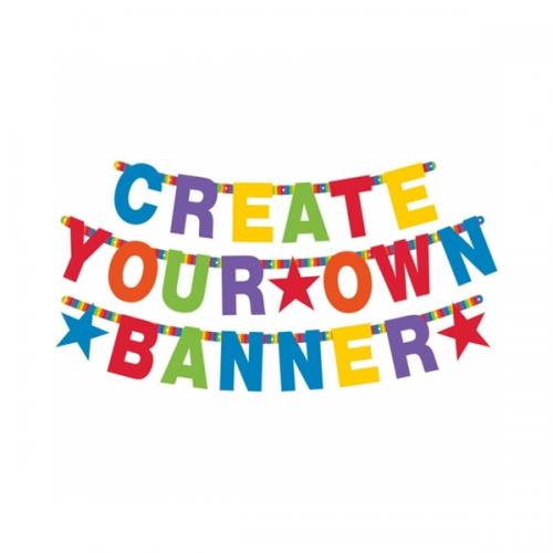 Customizable Letter Banner Birthday Rainbow