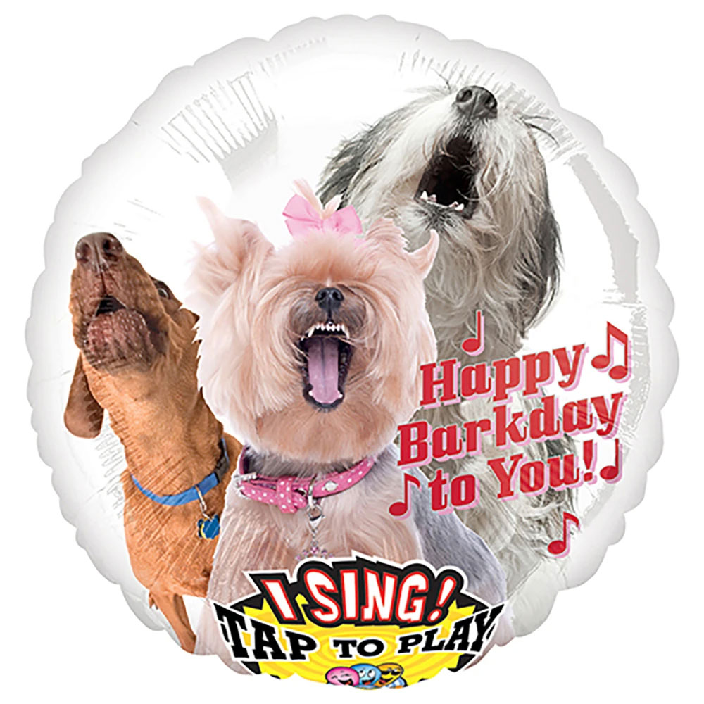 28" (71 cm) Sing-A-Tune Happy Bark Day to You