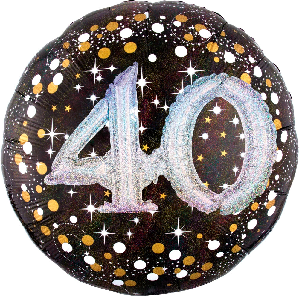 36" (90 cm) 40 Sparkling Birthday 3D