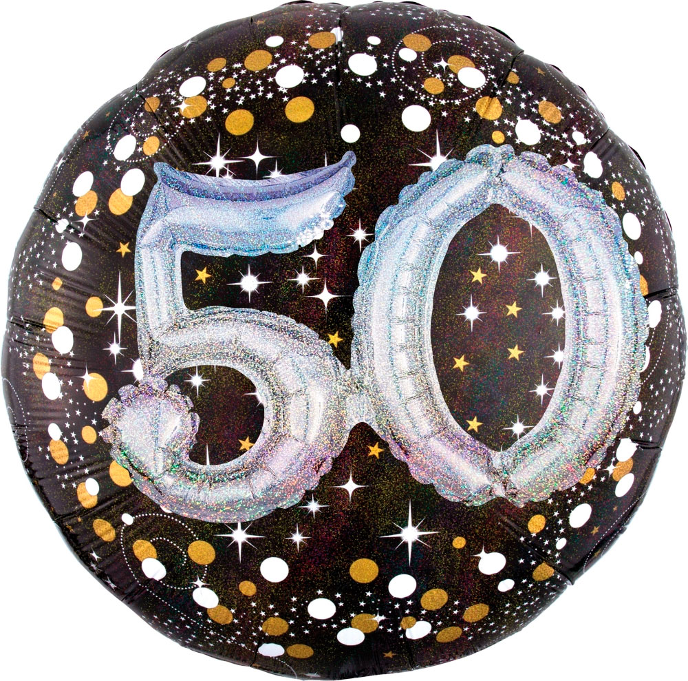 36" (90 cm) 50 Sparkling Birthday 3D