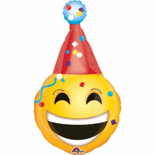 SuperShape Emoticon Party Hat Foil Balloon